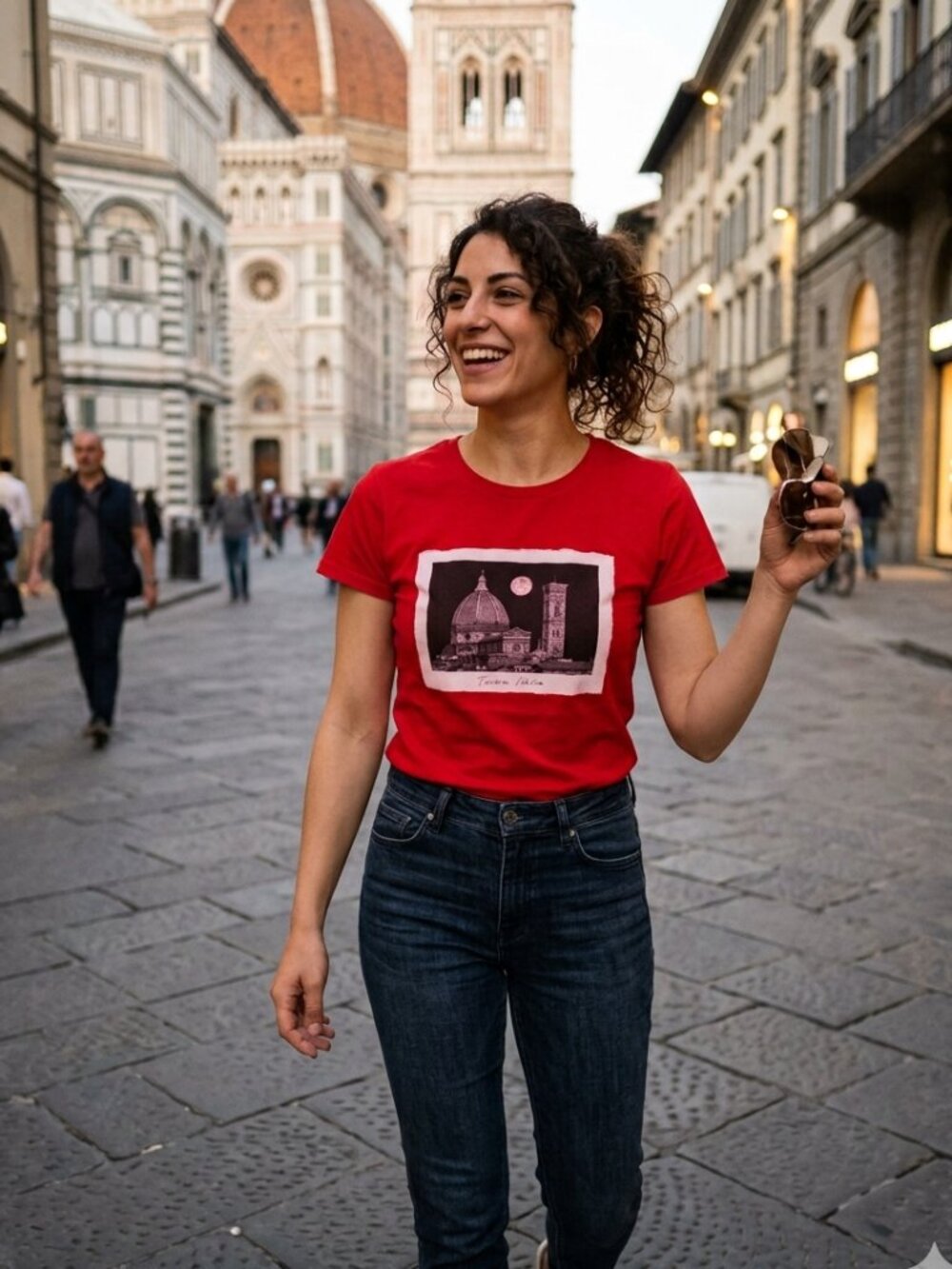 Gildan Firenze Italia Florence Cathedral Red Graphic Tee Medium